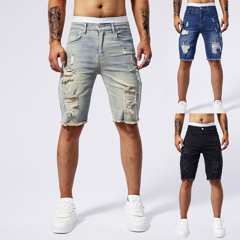 Men'S Fashion Pants 2025 - Новинка лета 2024, мужские рваные джинсовые