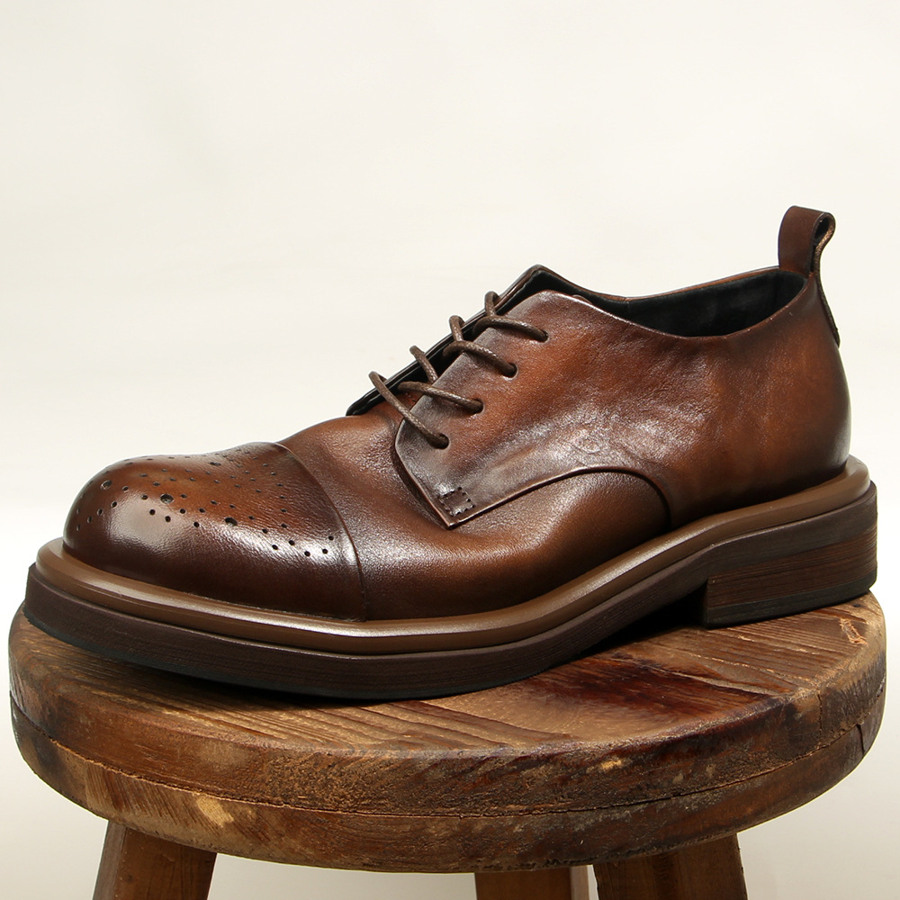 Oxford Shoes Brogue - Мужские броги из натуральной кожи высшего
