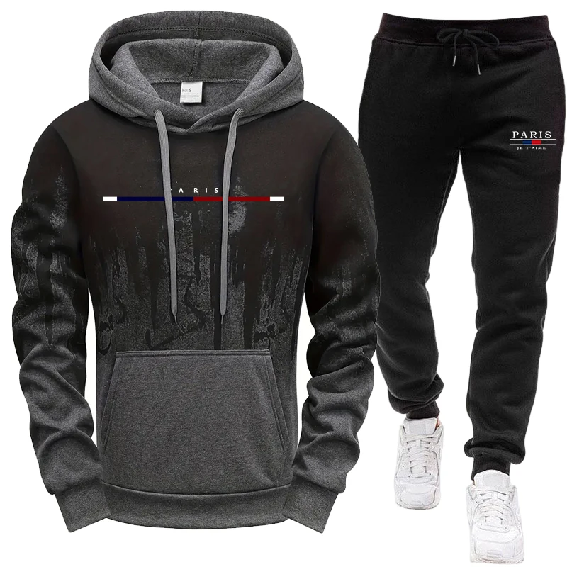 Jogger Sweatpants Men - Мужской комплект/худи/брюки: осенне-зимний спортивный костюм с