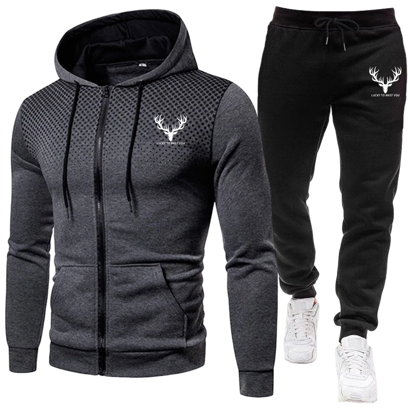 Jogger Sweatpants Men - Новинка 2026: Мужской комплект из худи