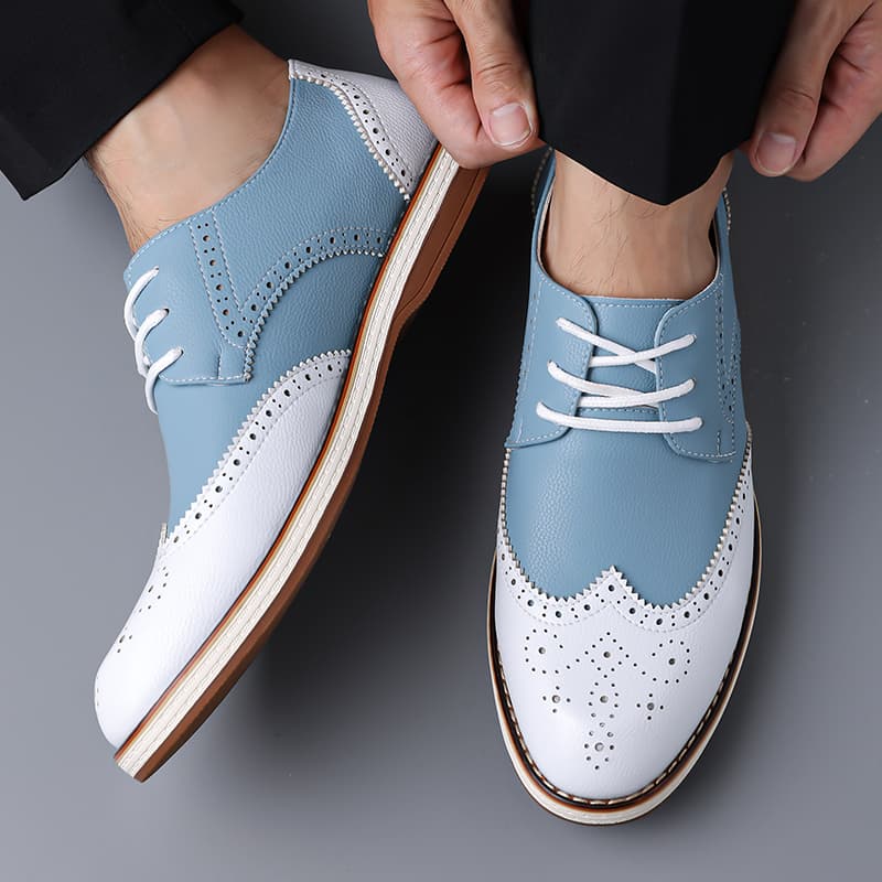 Мужские белые и синие двухцвет – обзор и цена Oxford Shoes Brogue